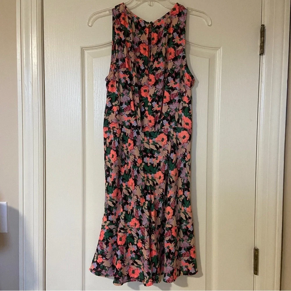 J. Crew Mercantile Black and Orange Sleeveless Midi Sundress
